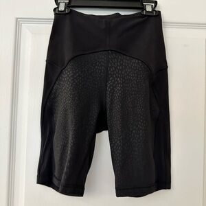 Lululemon 6” bike shorts with animal print on front